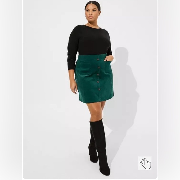torrid Dresses & Skirts - Torrid Mini Corduroy Button-Front Skirt Green size 2